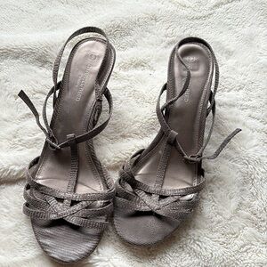 Carroll Reed Strappy Wedge Heels – Size 9 | Taupe Texture | Summer Styling |